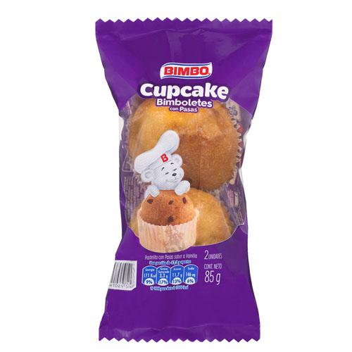 BIMBO CUP CAKE DE VAINILLA CON PASAS 85G