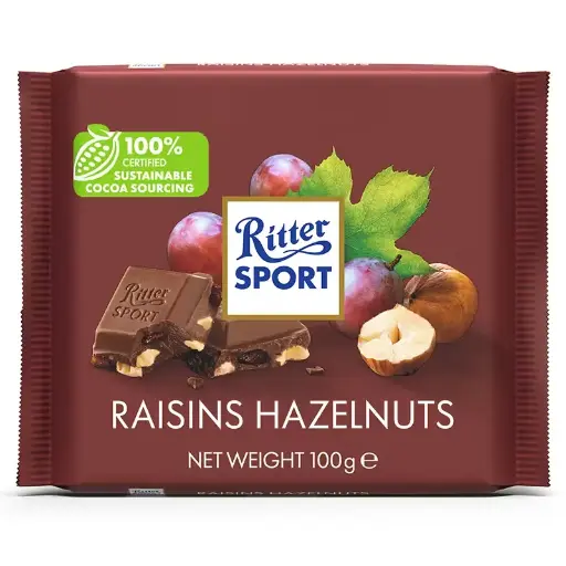 [007109] R SPORT MILK CHOCO RAISIN HAZELNUTS 100